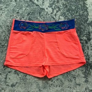 NWT Neon Orange sheer beach shorts S